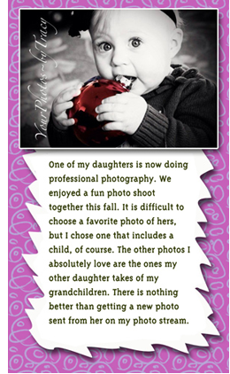 Pic of Deborah's grandaughter from her daughter photography photos